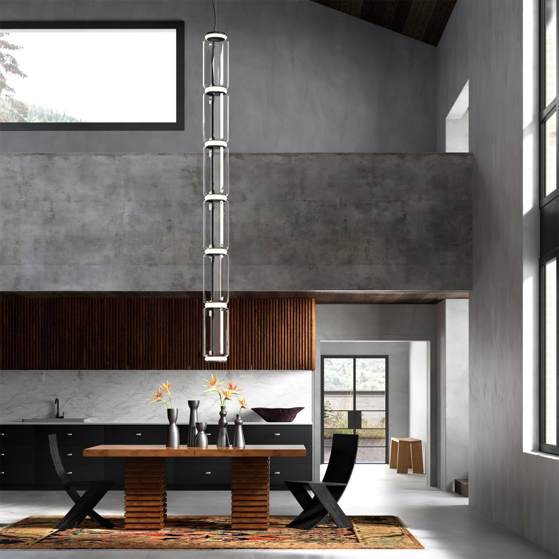 Virelo Suspension Cylindrique en Verre Empilé