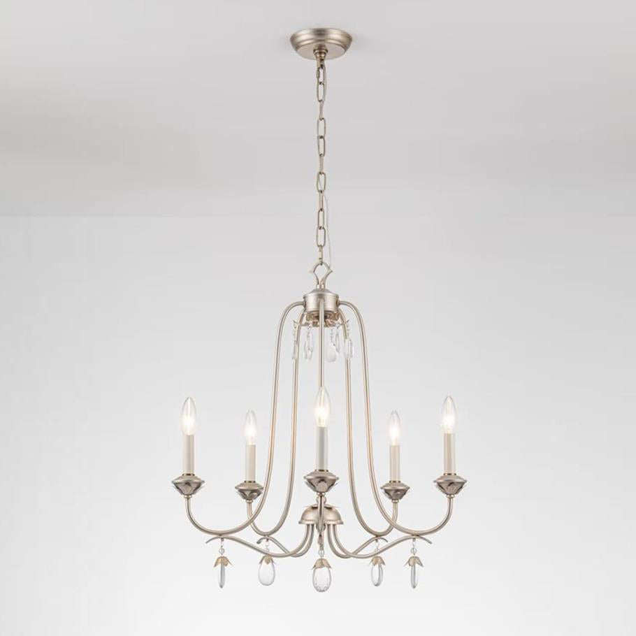 Ocara Lustre Cristal Laiton Industriel Vintage Luxe