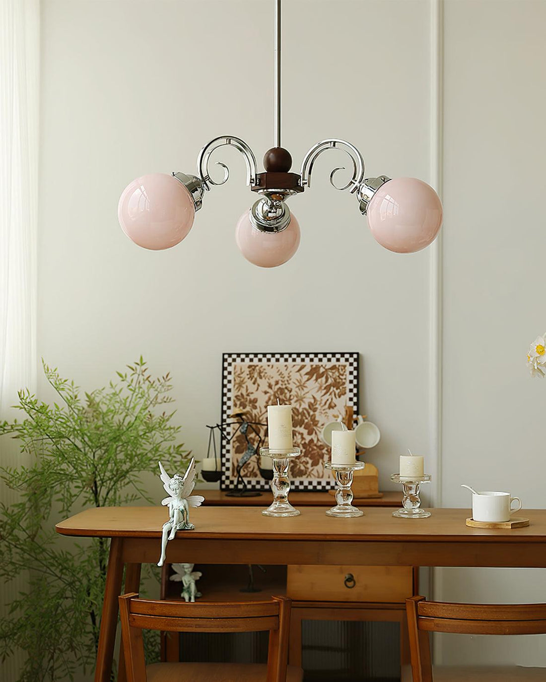 Kotter Lustre Cream Satin Nickel Modern