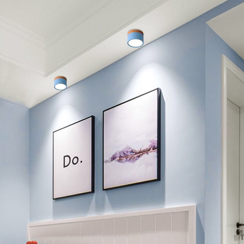 Jojo Petit Plafonnier Led Multicolor Bois Nordique. Couloir