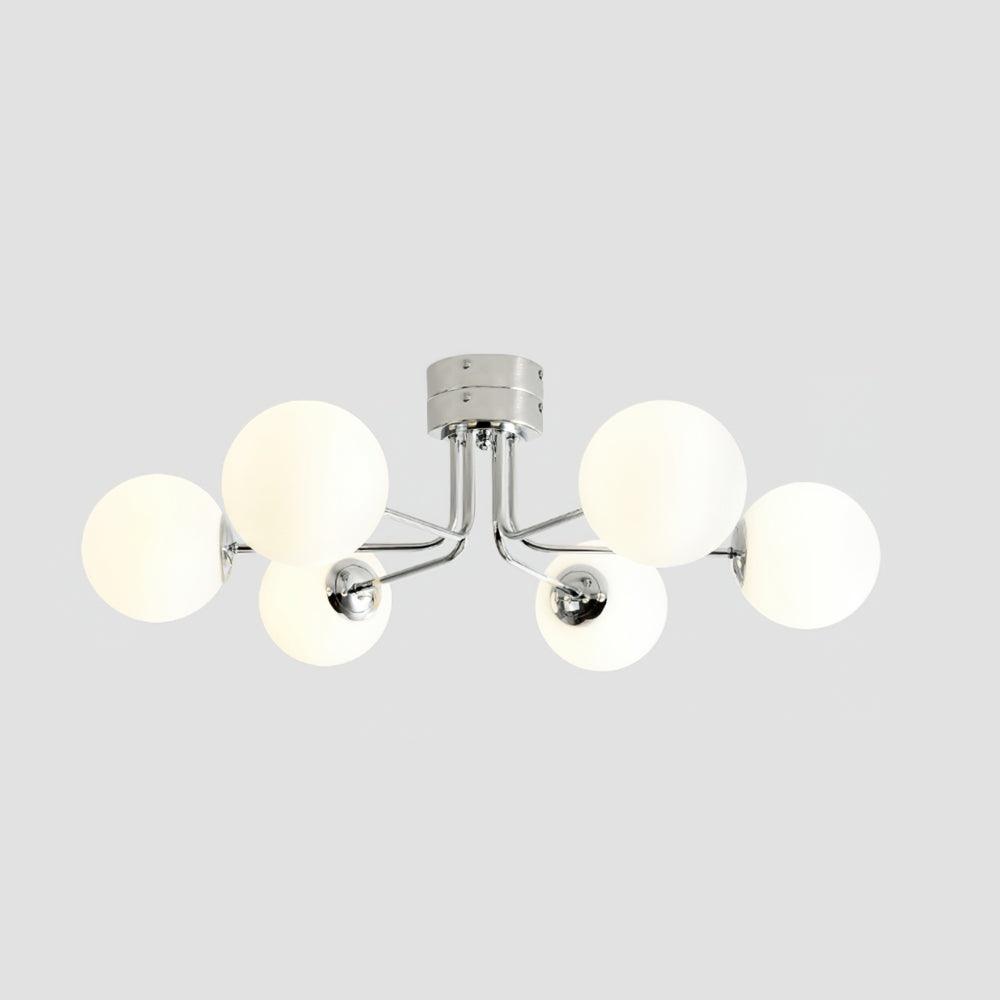 Lustra Plafonnier Globe Blanc Doré