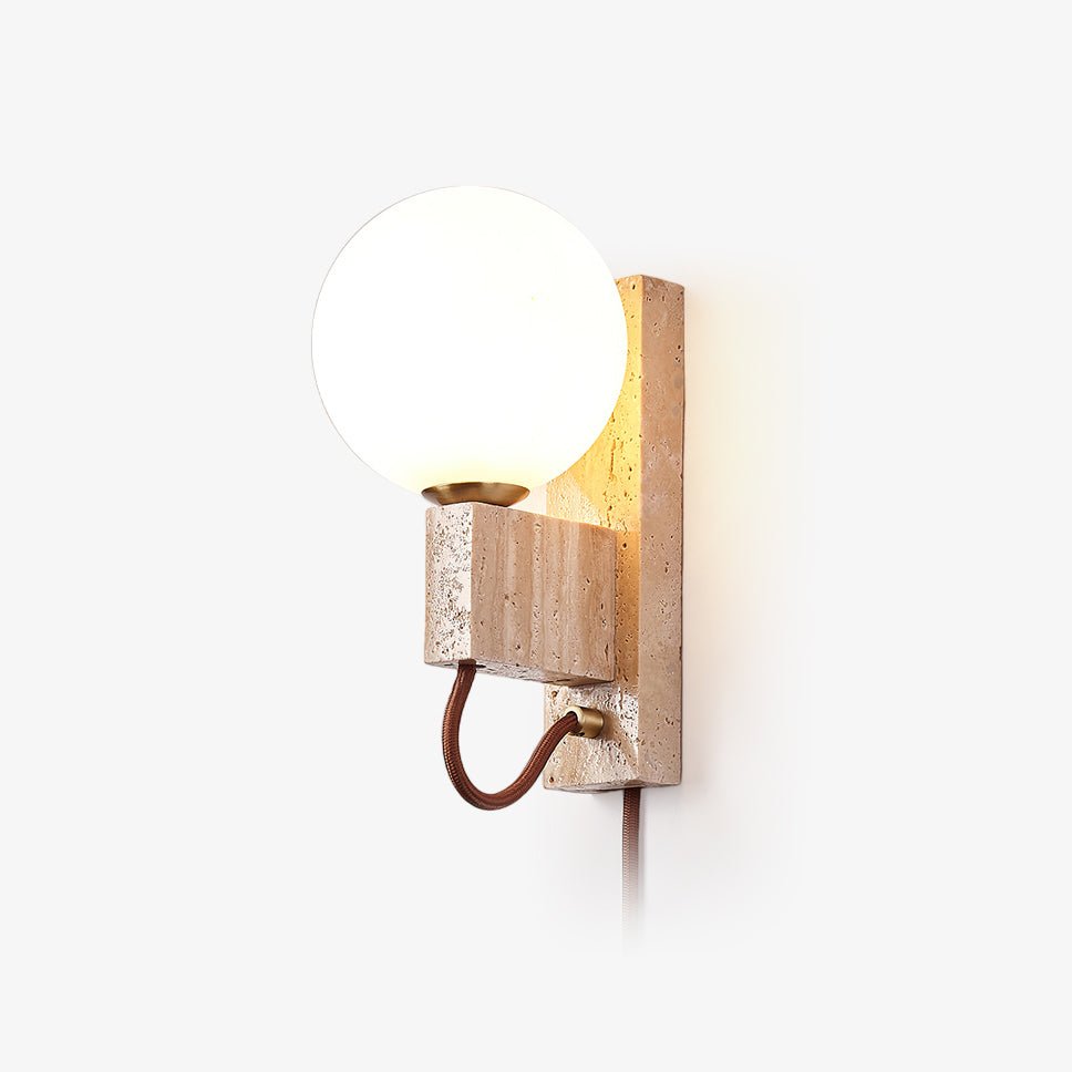 Avirae Globe-Travertine Cute Wall Light