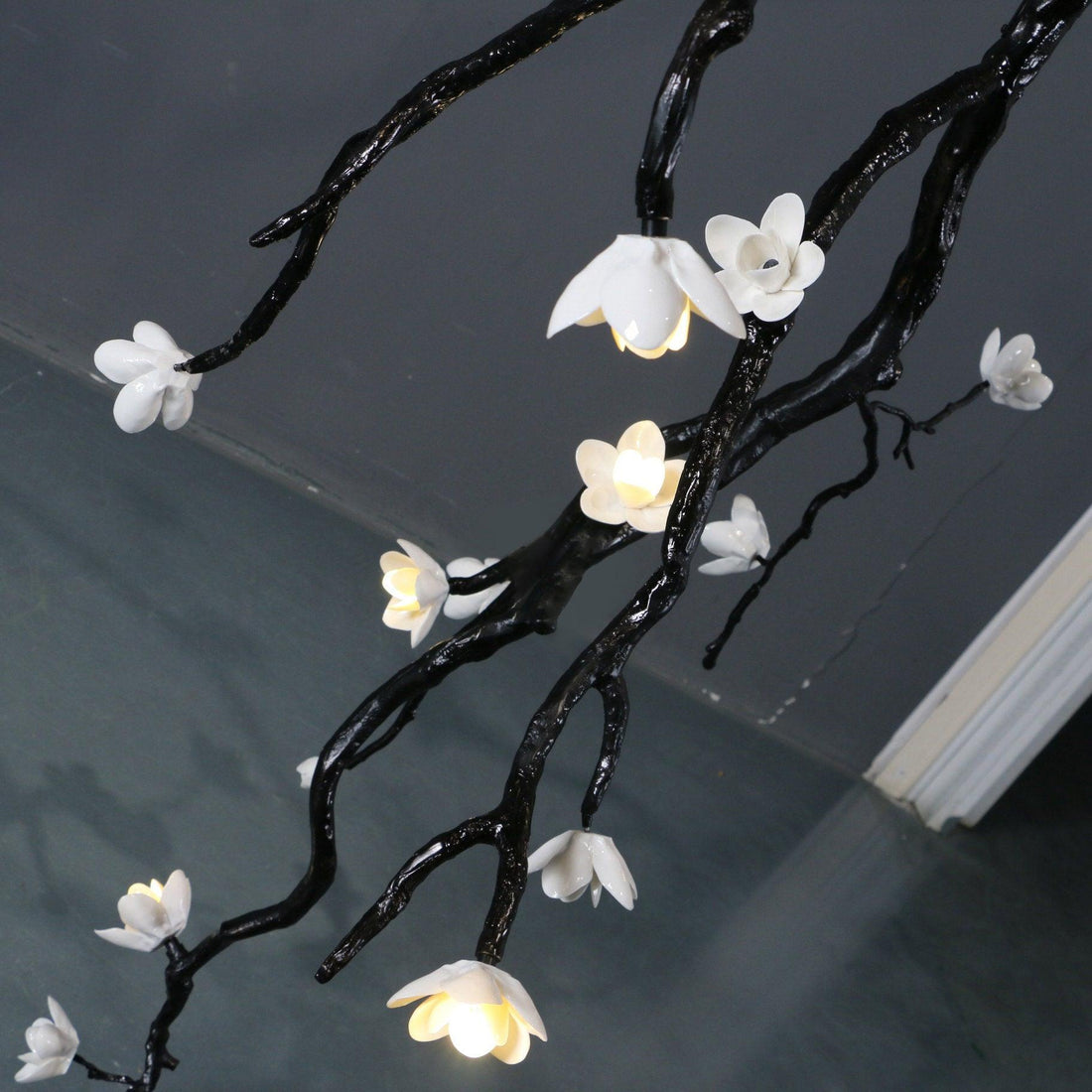 Lustra Lustre Noir Branche Fleur