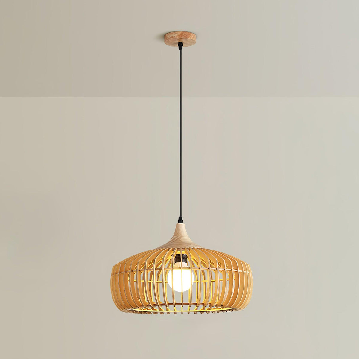 Vesva Bois Rétro Pendentif Lampe