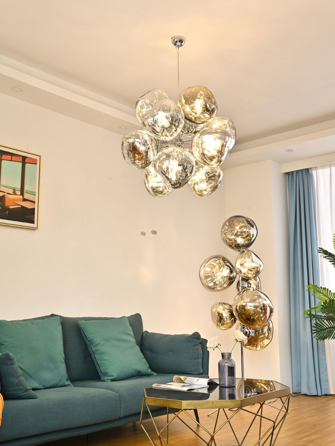 Esola Lustra Lampe Suspendue Cluster Verre Élégante