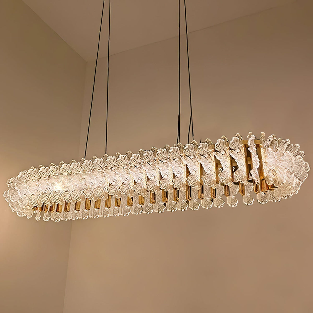 Lustre en Verre et Acrylique de Luxe Ulcarir Feuille