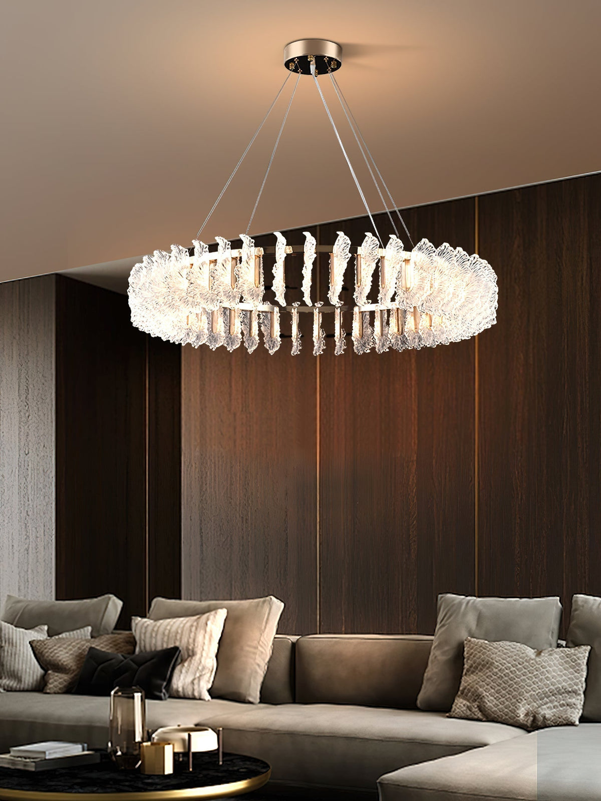 Lustre en Verre et Acrylique de Luxe Ulcarir Feuille