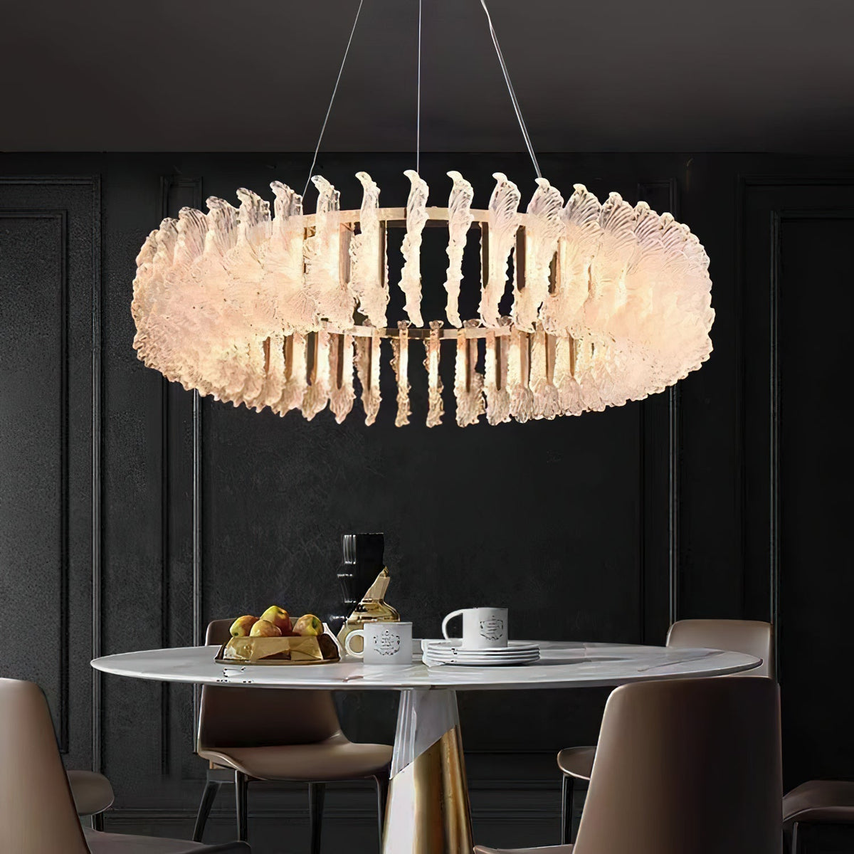 Lustre en Verre et Acrylique de Luxe Ulcarir Feuille