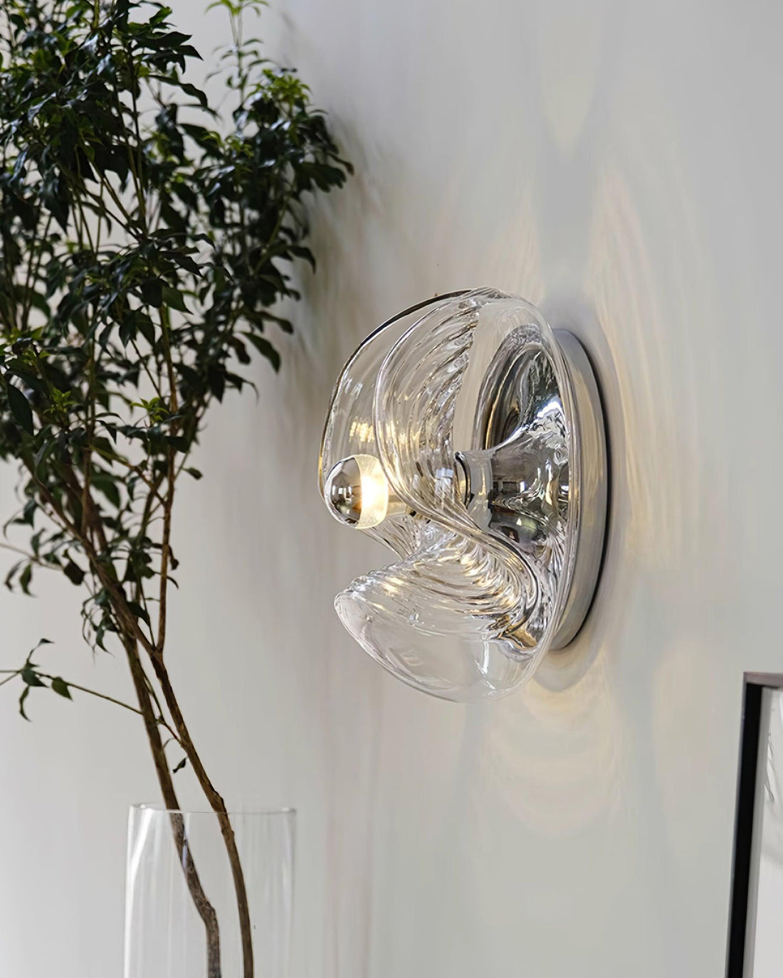 Applique Murale Tourbillon Texture Clair Ambre Gris Fumé Moderne