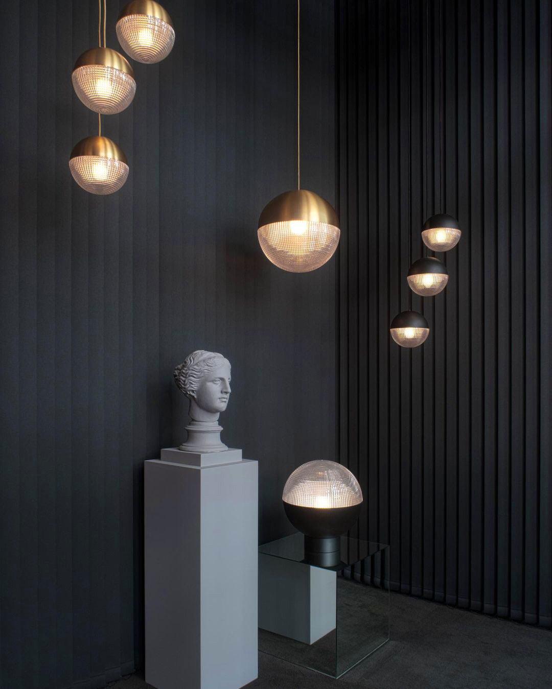 Solara Suspension en Laiton Verre Moderne