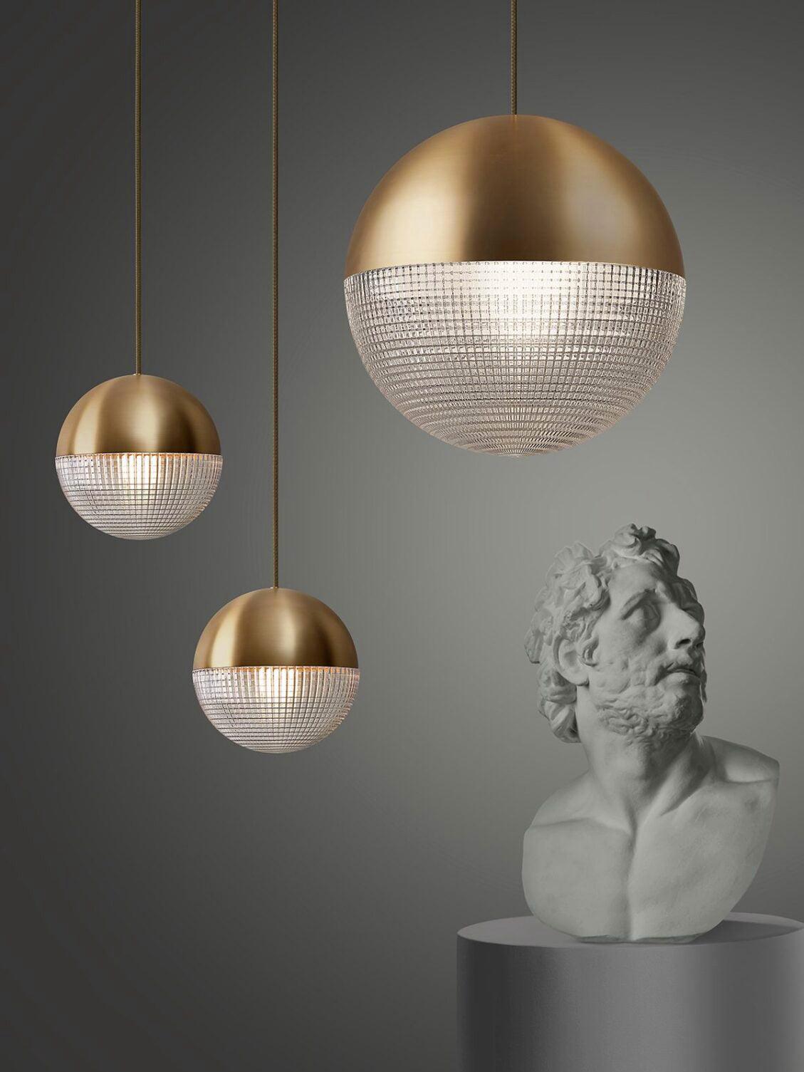 Solara Suspension en Laiton Verre Moderne