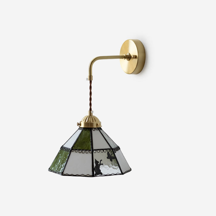 Tiffany Applique Murale Laiton Vert