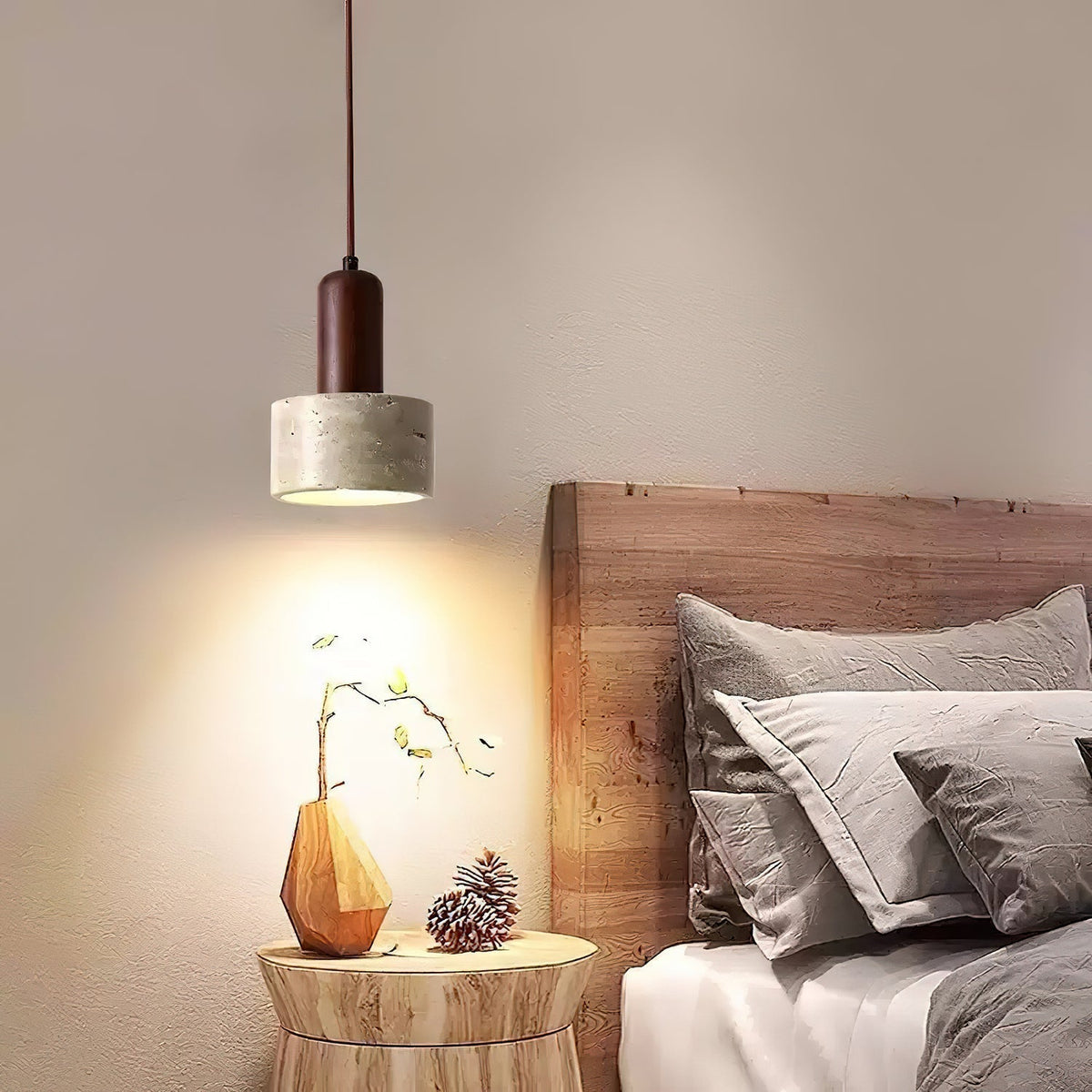 Ilshaa Suspension Minimaliste en Travertin