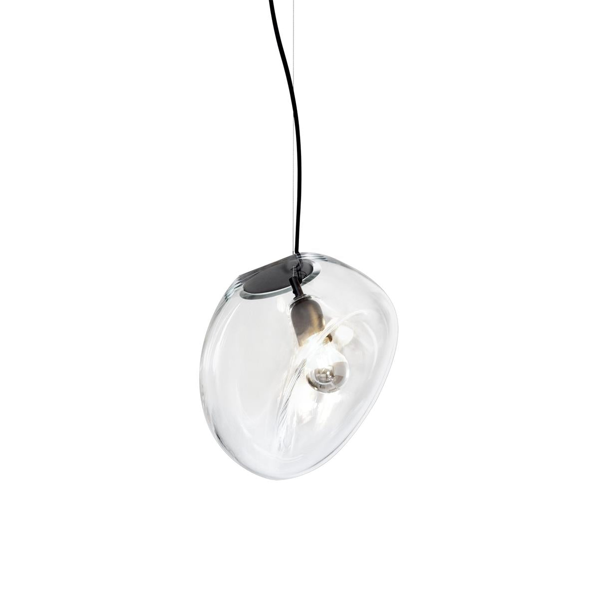 Suspension en Verre Noir Moderne Minimaliste Lymara