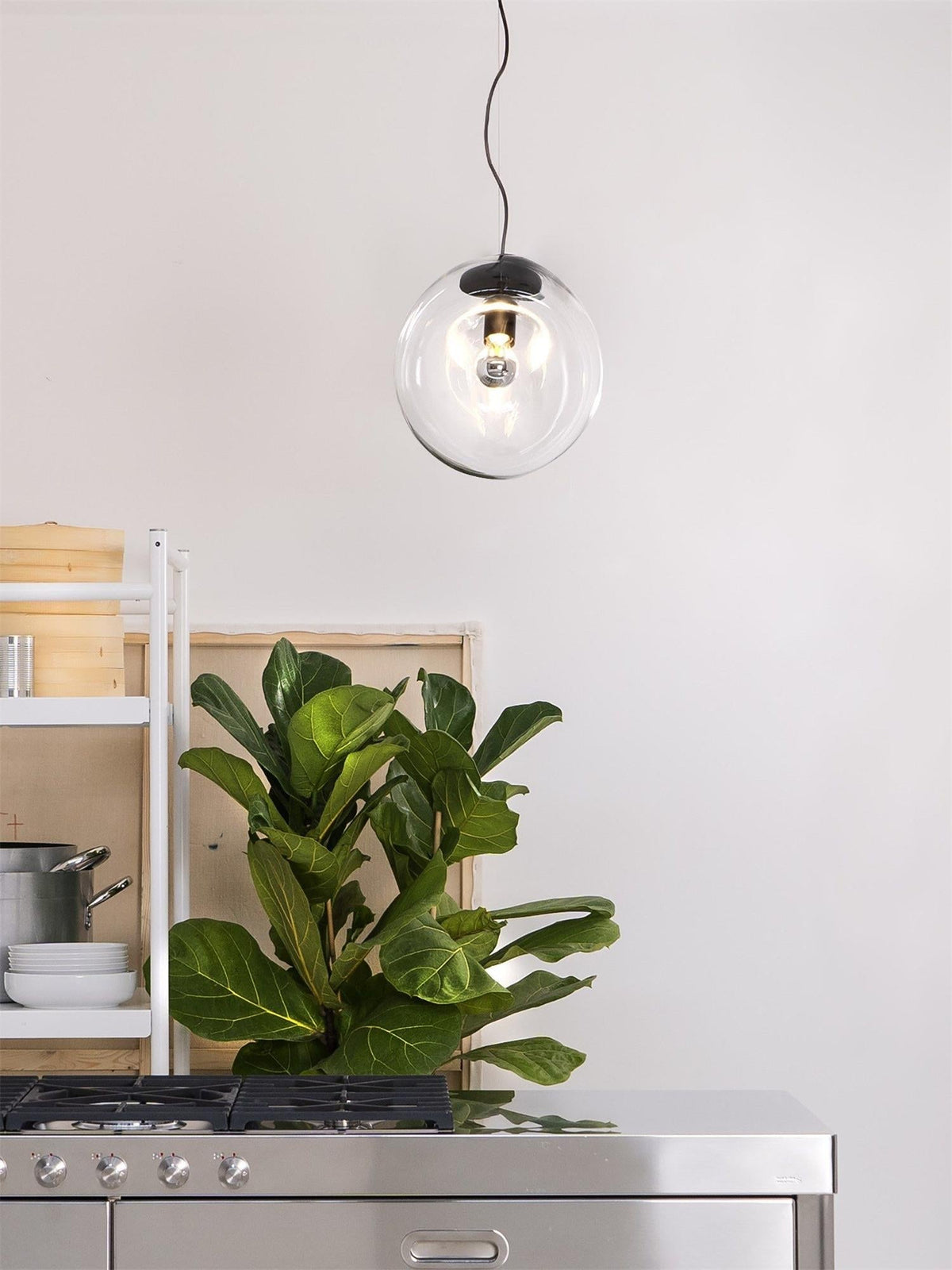 Suspension en Verre Noir Moderne Minimaliste Lymara