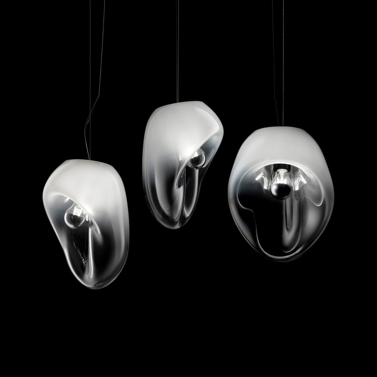Suspension en Verre Noir Moderne Minimaliste Lymara