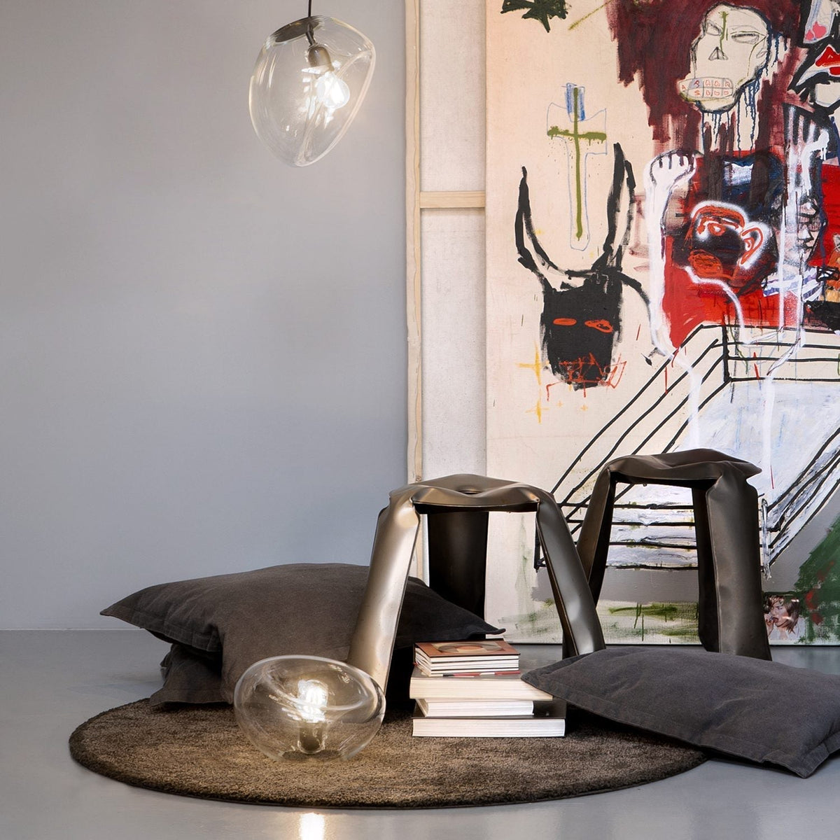 Suspension en Verre Noir Moderne Minimaliste Lymara