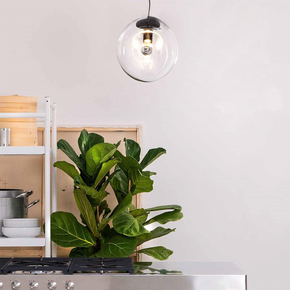 Suspension en Verre Noir Moderne Minimaliste Lymara