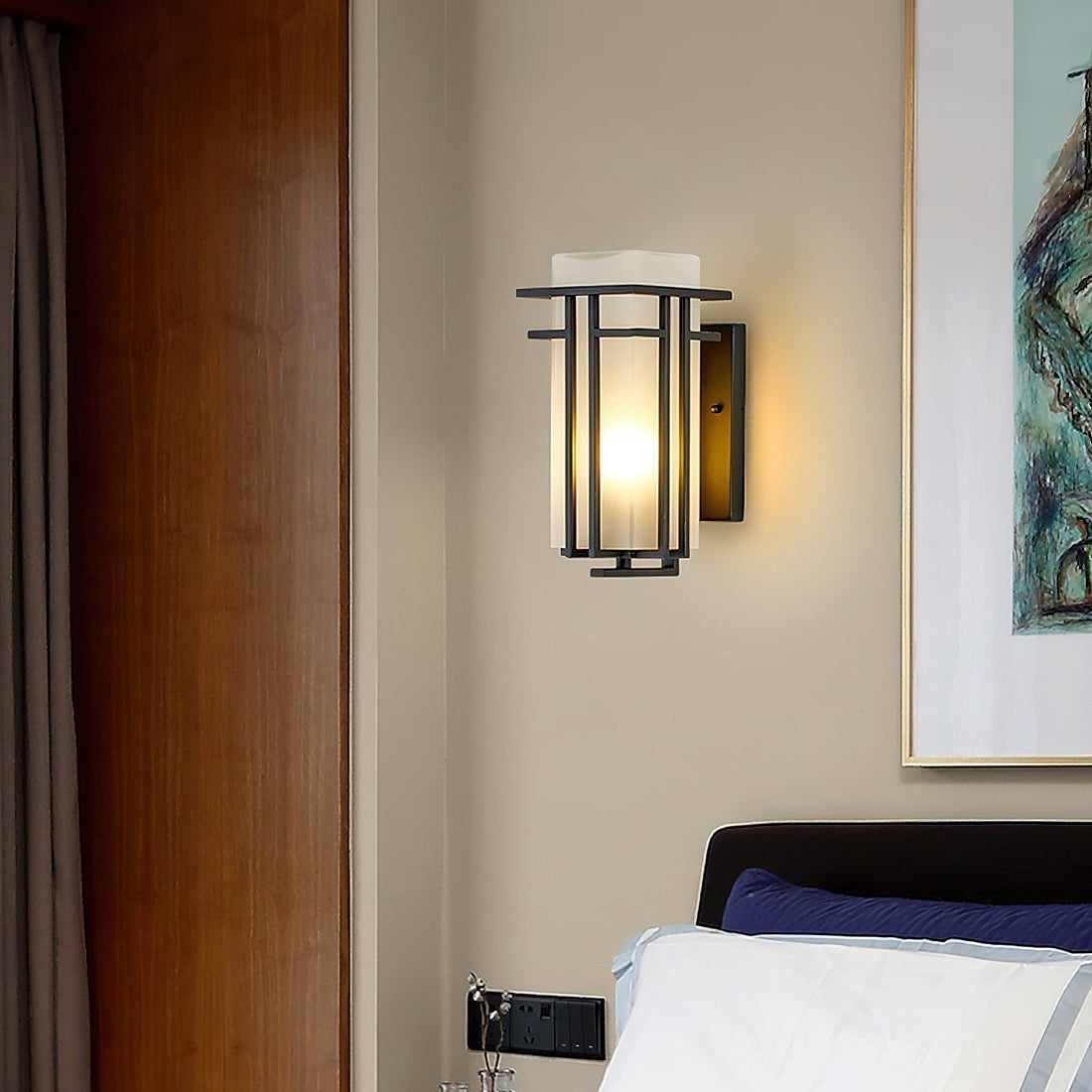 Lustra Lampe Murale Extérieure en Fer Lanterne Rétro