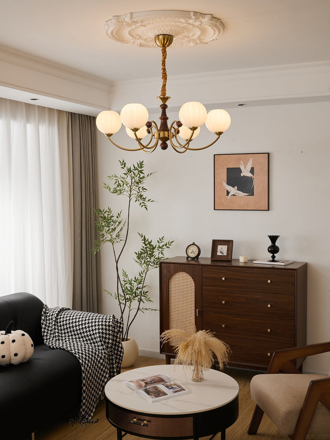 Omirara Lustre en Bois Vintage