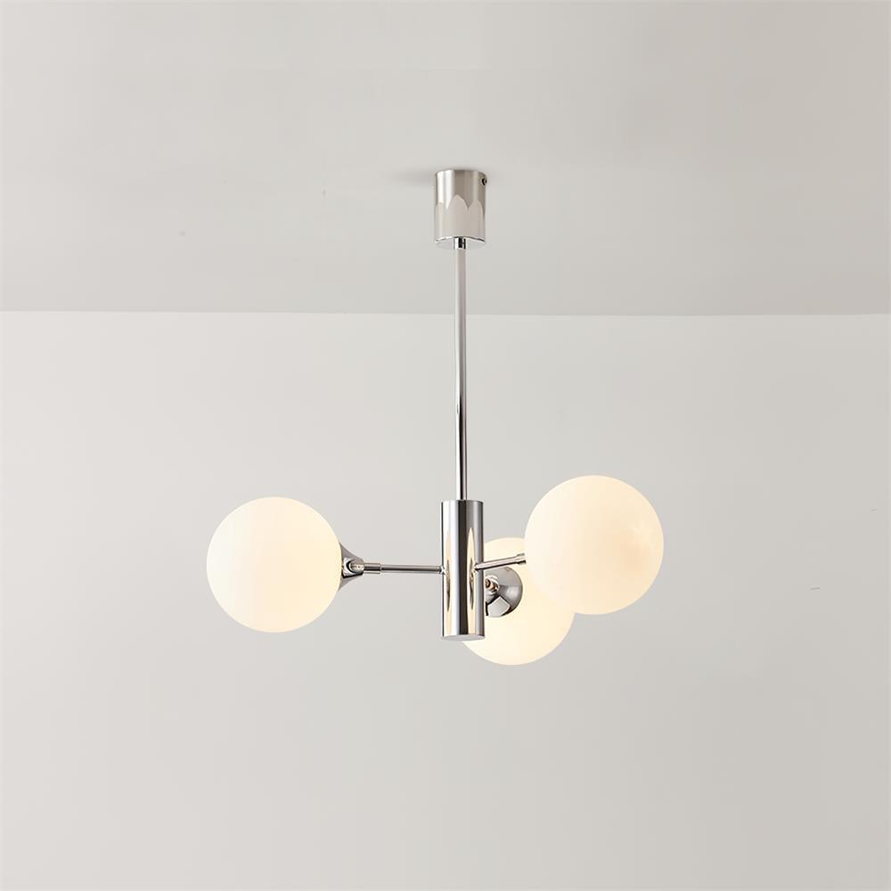 Lustra Lustre Globe en Verre Chromé