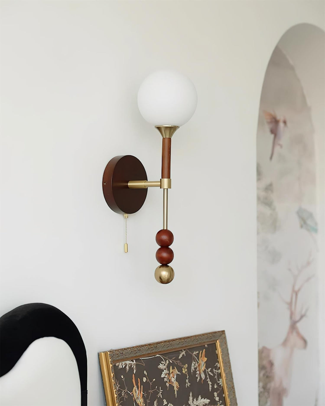 Dream Applique Murale Vintage Verre Bois Noyer