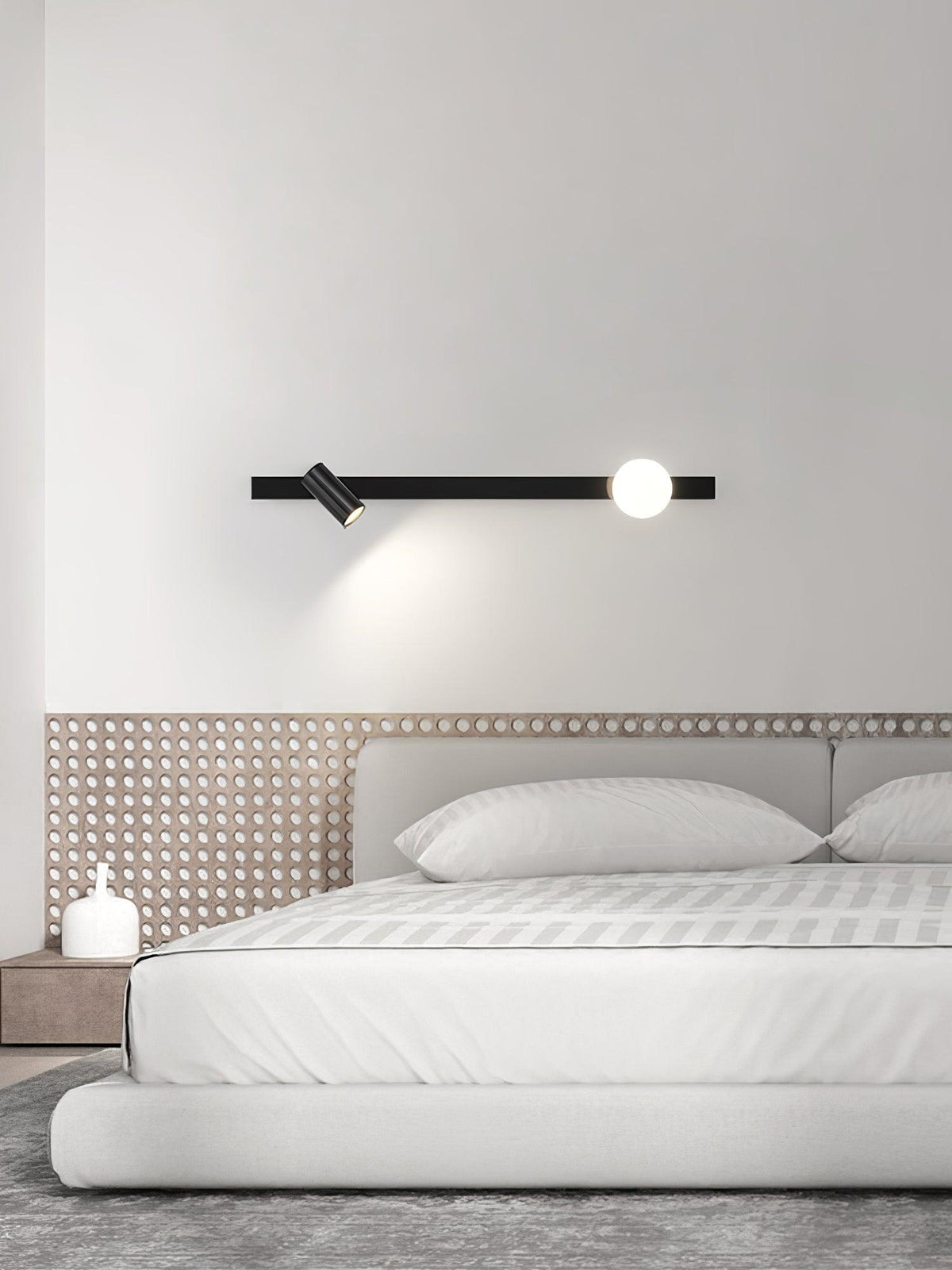 Evlaeiel Long Arm Plug-in Brass Glass Wall Light