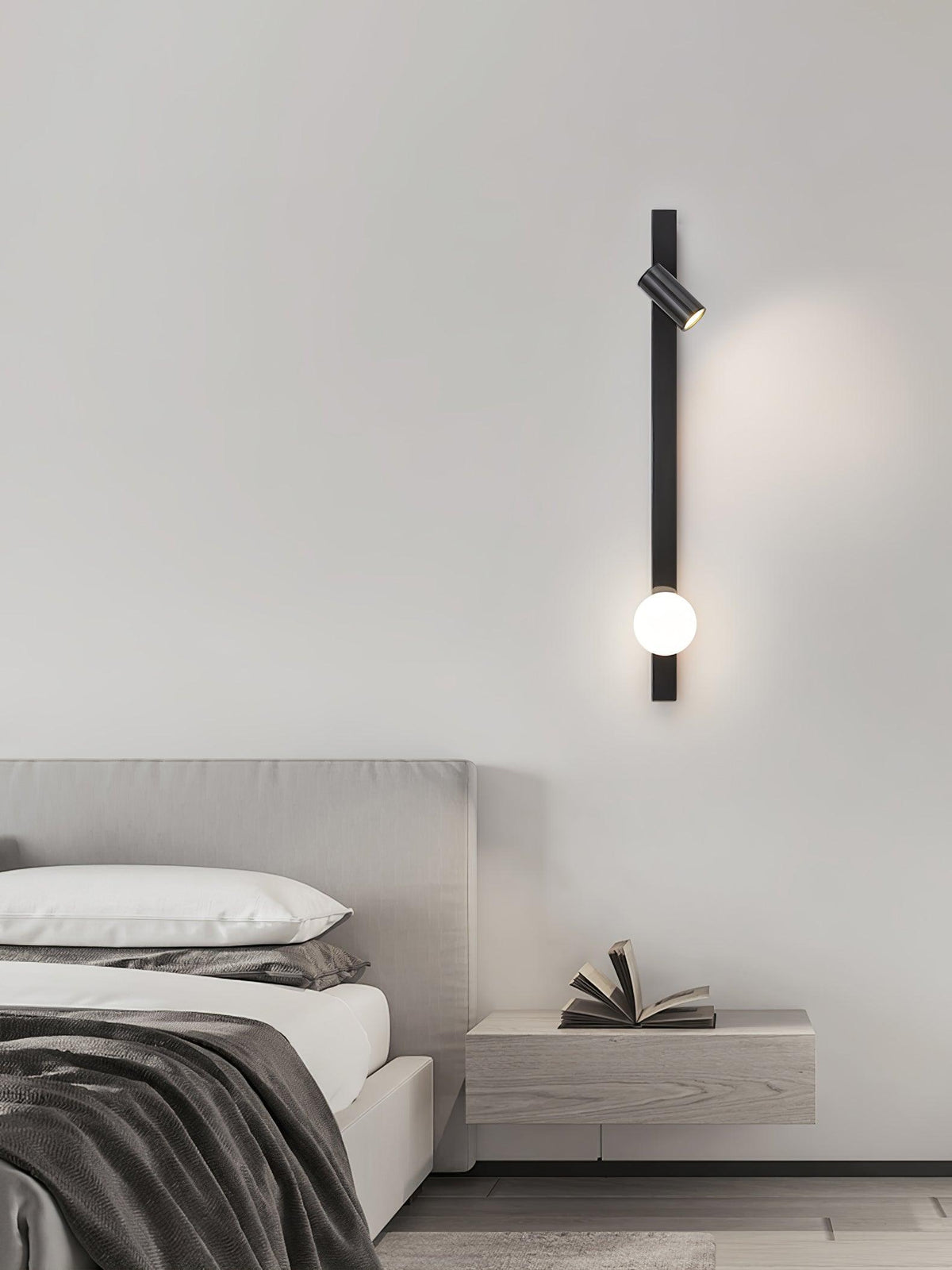 Evlaeiel Long Arm Plug-in Brass Glass Wall Light