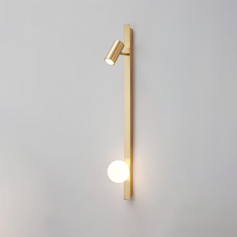 Evlaeiel Long Arm Plug-in Brass Glass Wall Light