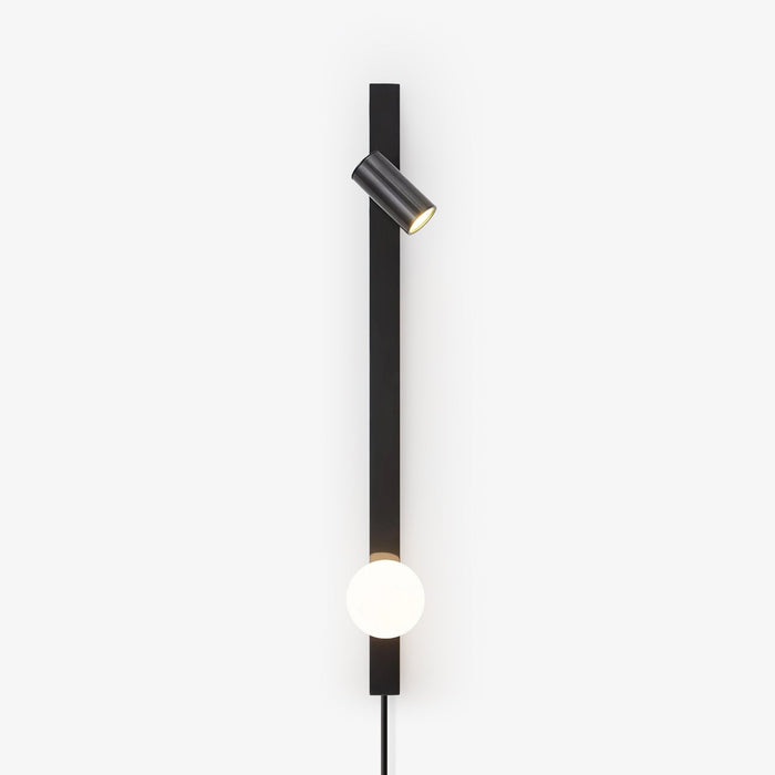 Evlaeiel Long Arm Plug-in Brass Glass Wall Light