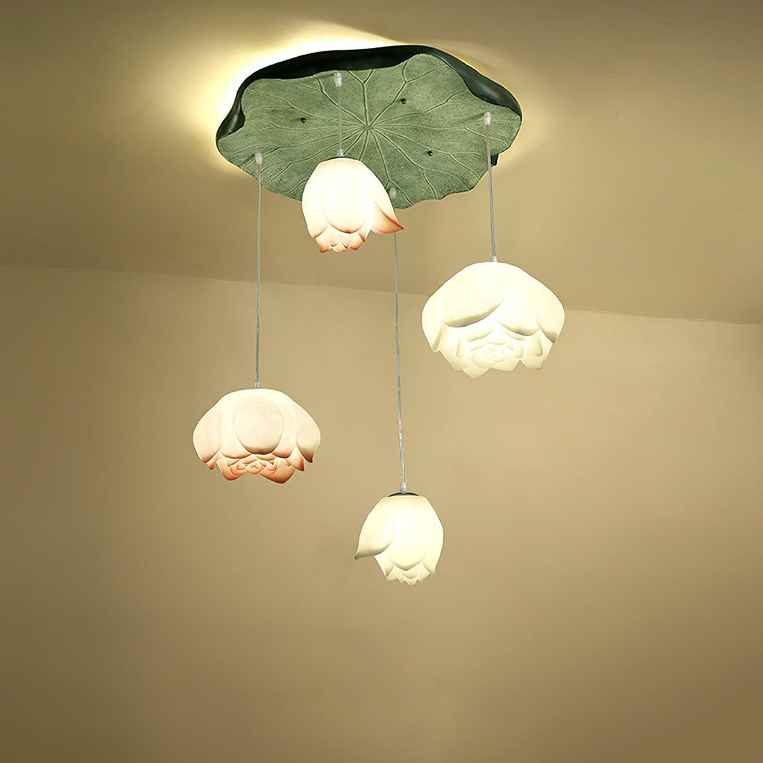 Lustra Suspension 7 Lumières Rose Blanc