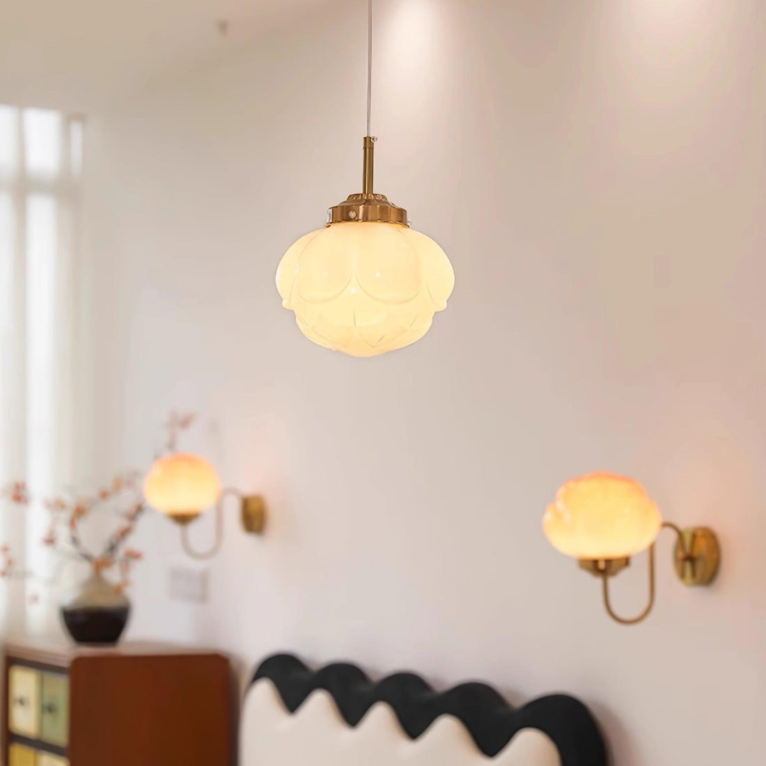 Blaze Suspension Abat-jour Fleur en Verre