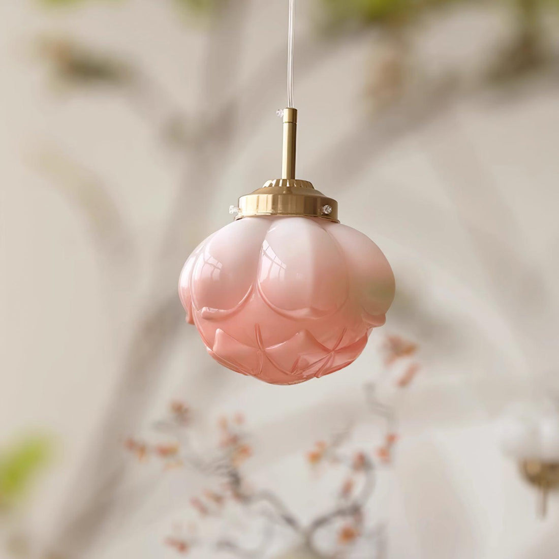 Blaze Suspension Abat-jour Fleur en Verre