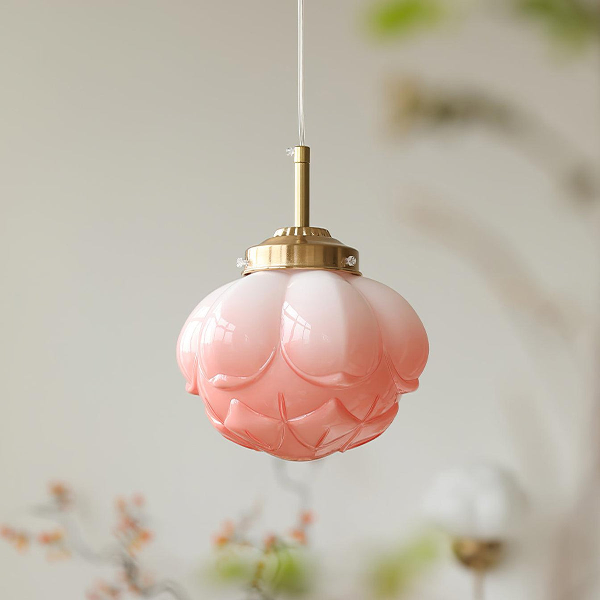 Blaze Suspension Abat-jour Fleur en Verre