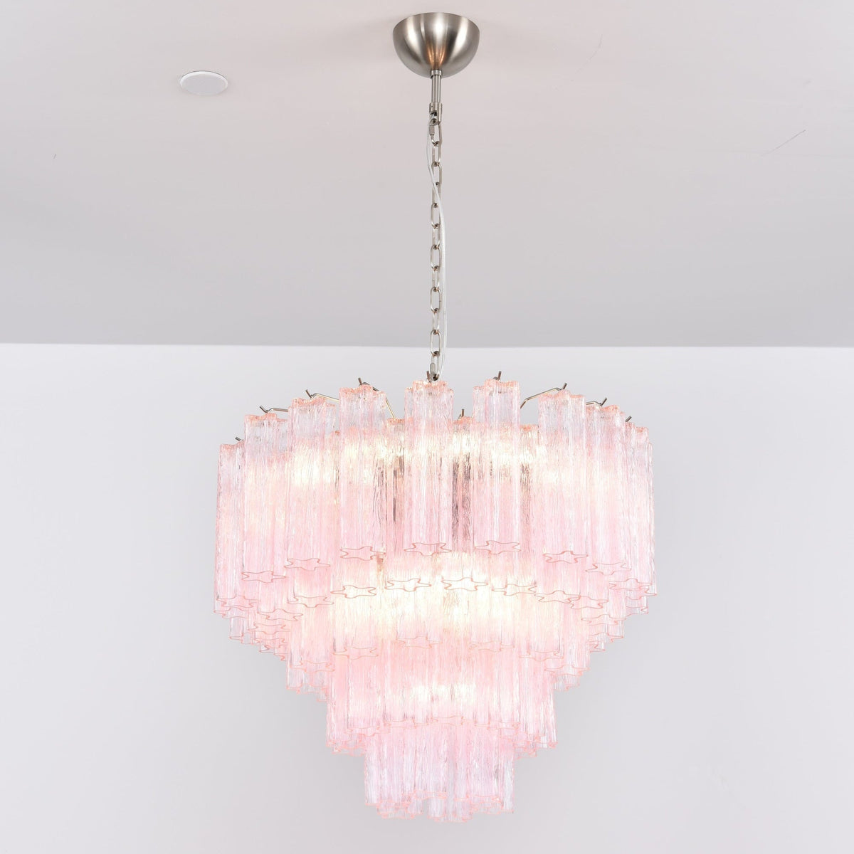 Aurora Lustre Rose Verre Multi-Étage Romantique
