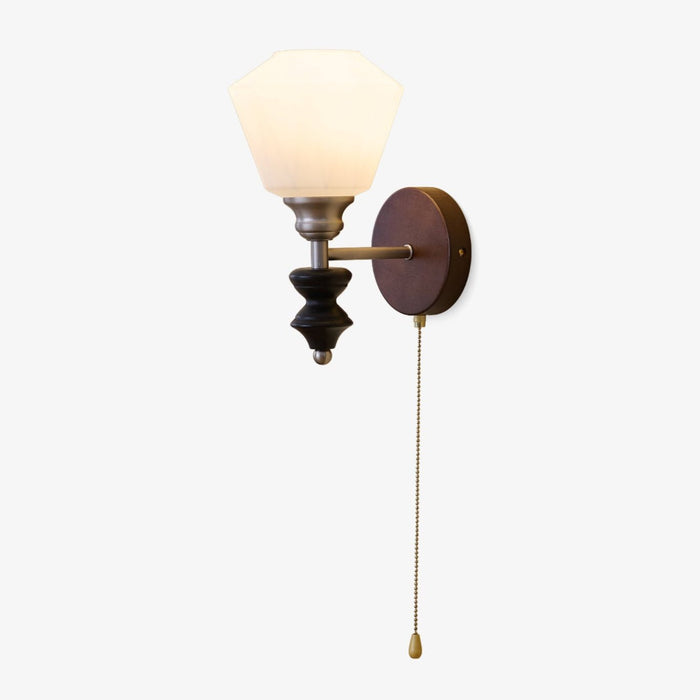 Lucille Applique Murale en Verre Art Classique et Bois