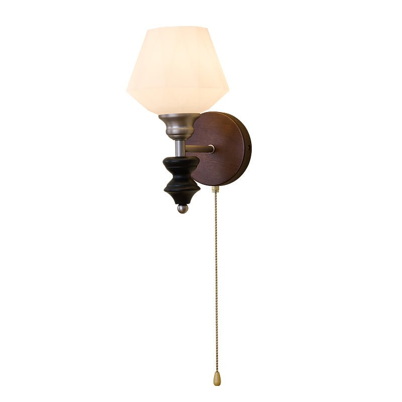 Lucille Applique Murale en Verre Art Classique et Bois