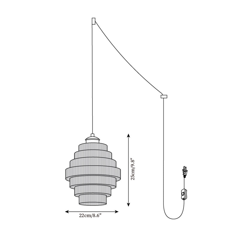 Brivelle Suspension Verre Cannelé à Brancher