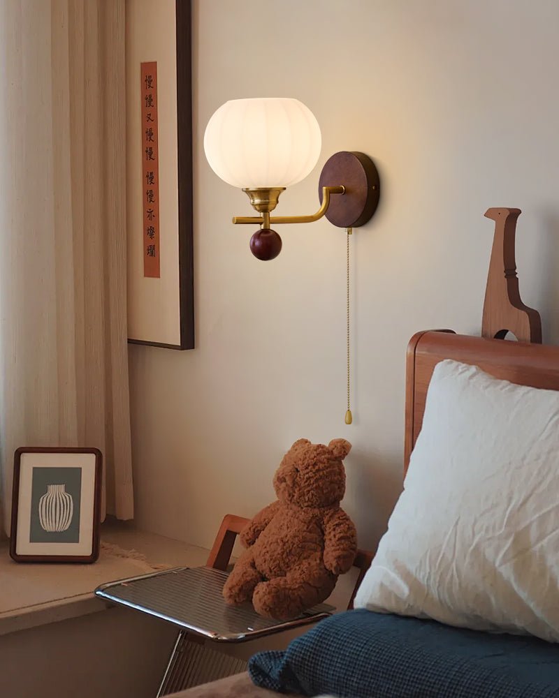 Bobble Applique Murale en Verre et Bois Premium