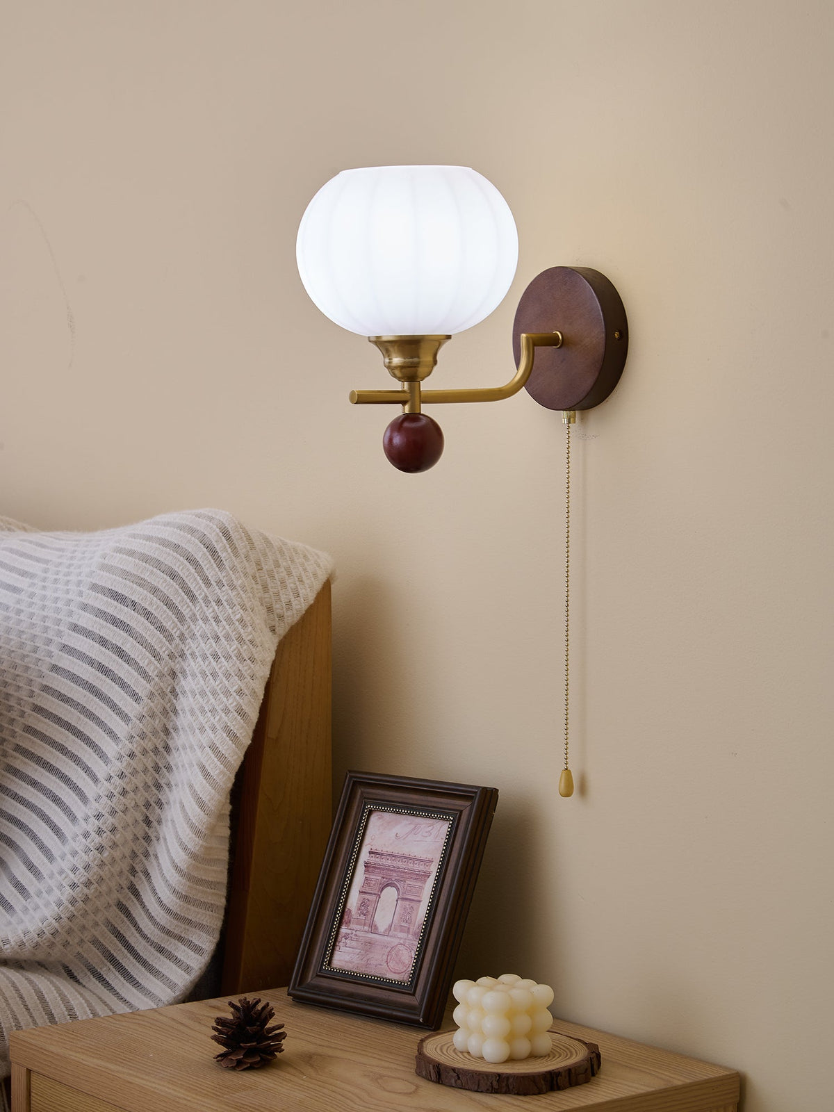 Bobble Applique Murale en Verre et Bois Premium