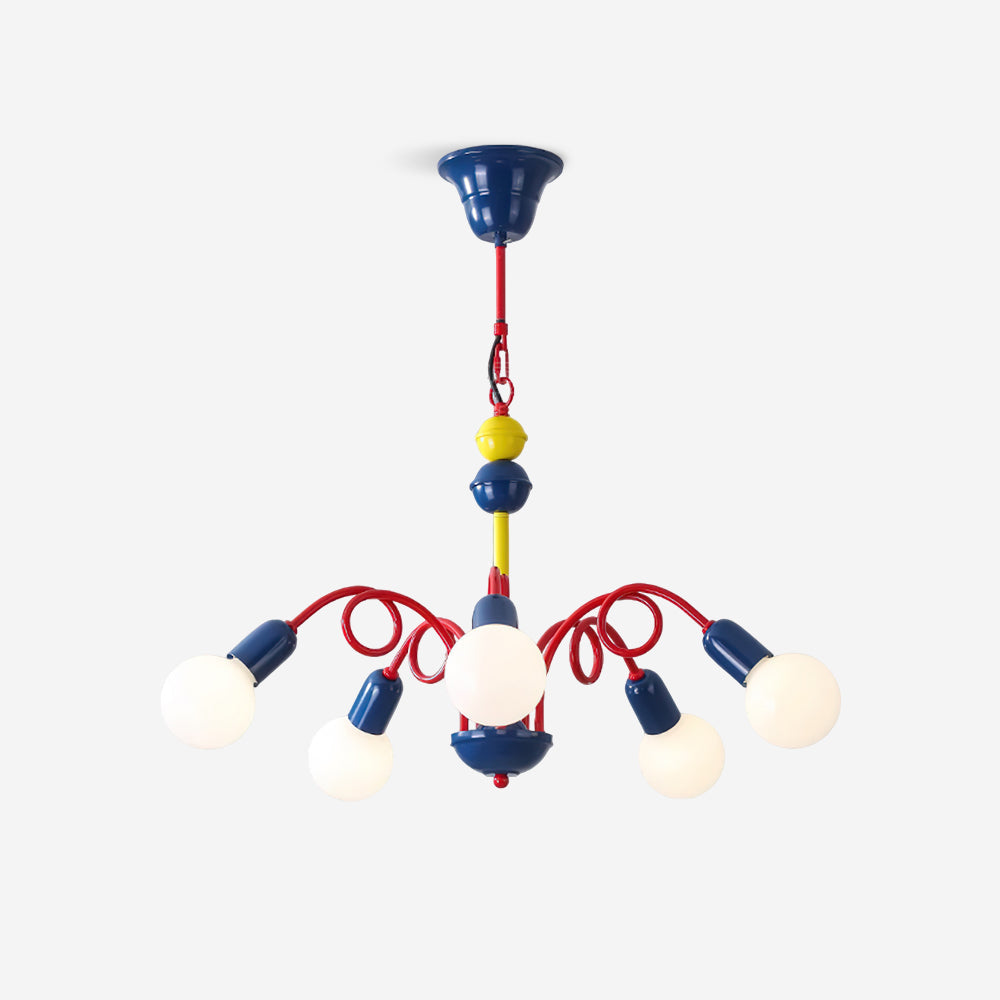 Luminosa Lustre Rouge Bleu Ludique Joyeux