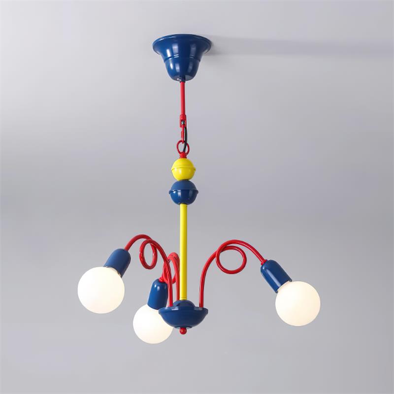 Luminosa Lustre Rouge Bleu Ludique Joyeux