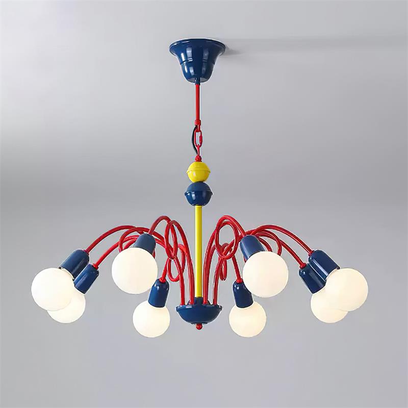 Luminosa Lustre Rouge Bleu Ludique Joyeux