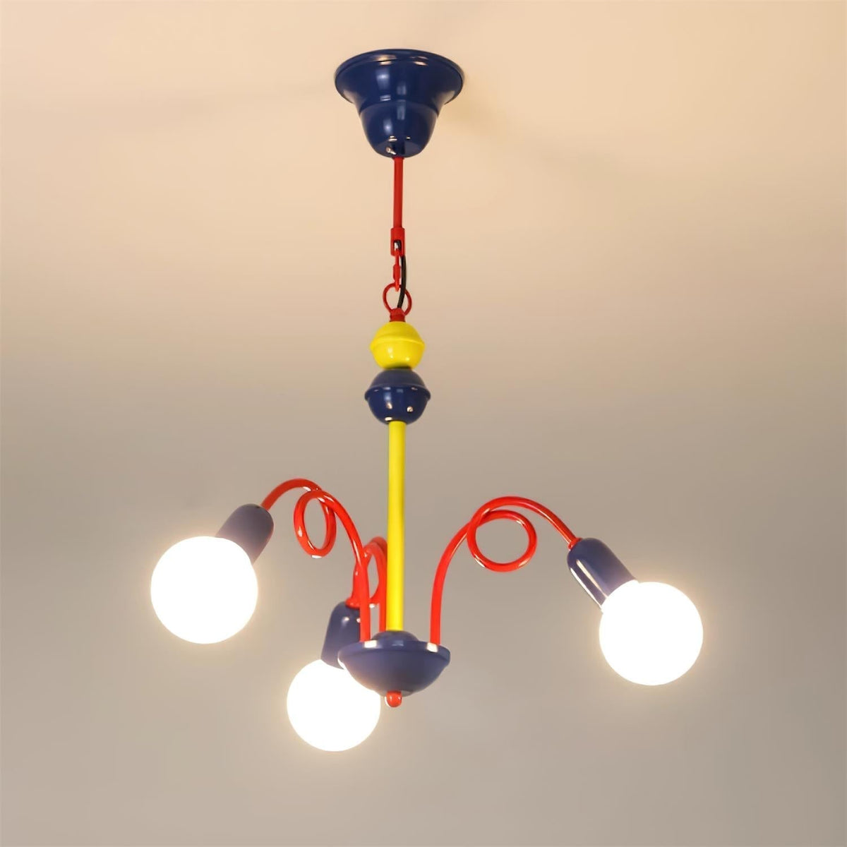 Luminosa Lustre Rouge Bleu Ludique Joyeux