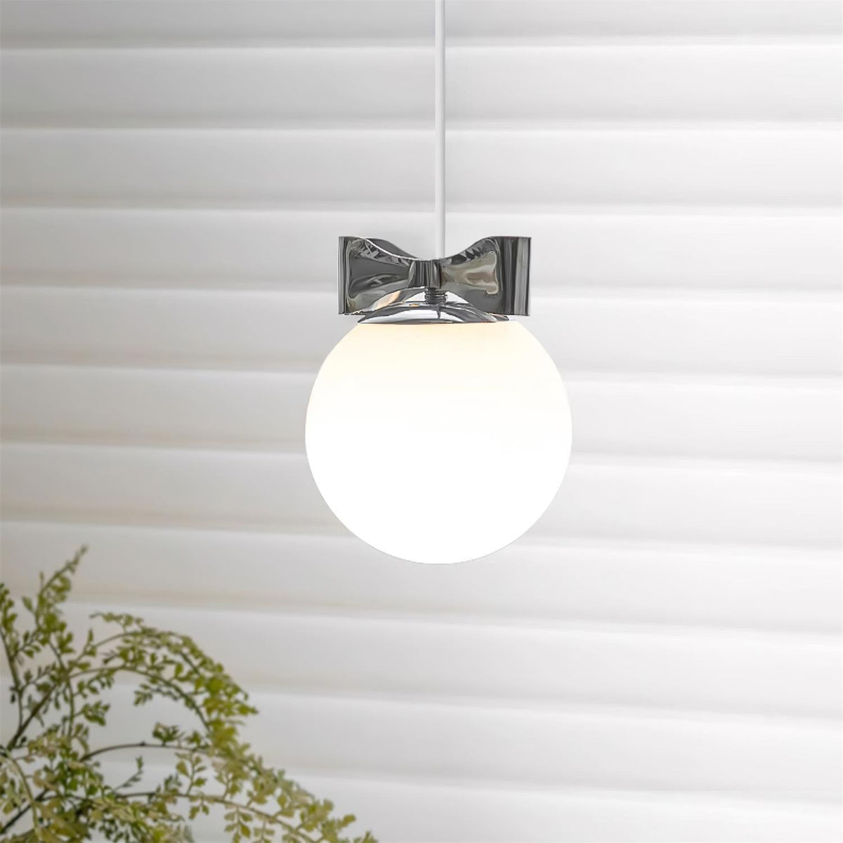 Luna Lampe Suspendue Globe en Verre Accent Chromé Minimaliste