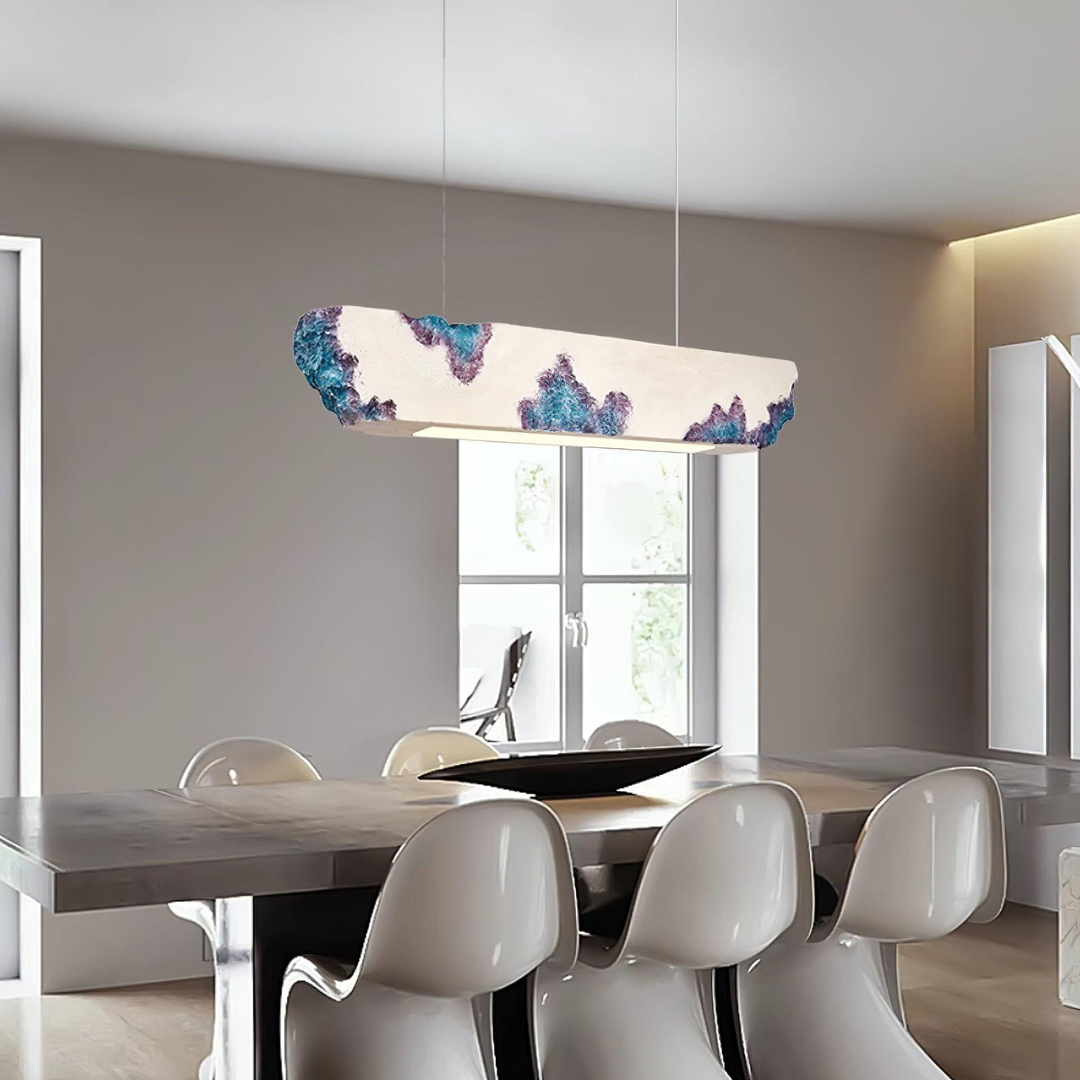 Lunar Gleam Suspension Texturée Minimaliste Céleste
