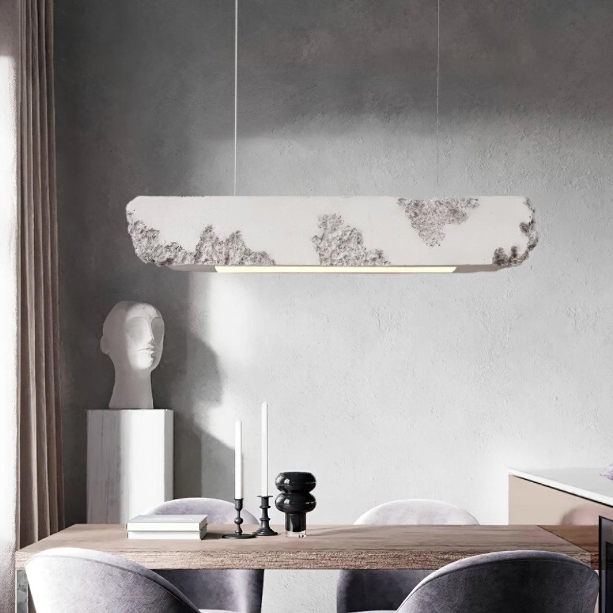 Lunar Gleam Suspension Texturée Minimaliste Céleste