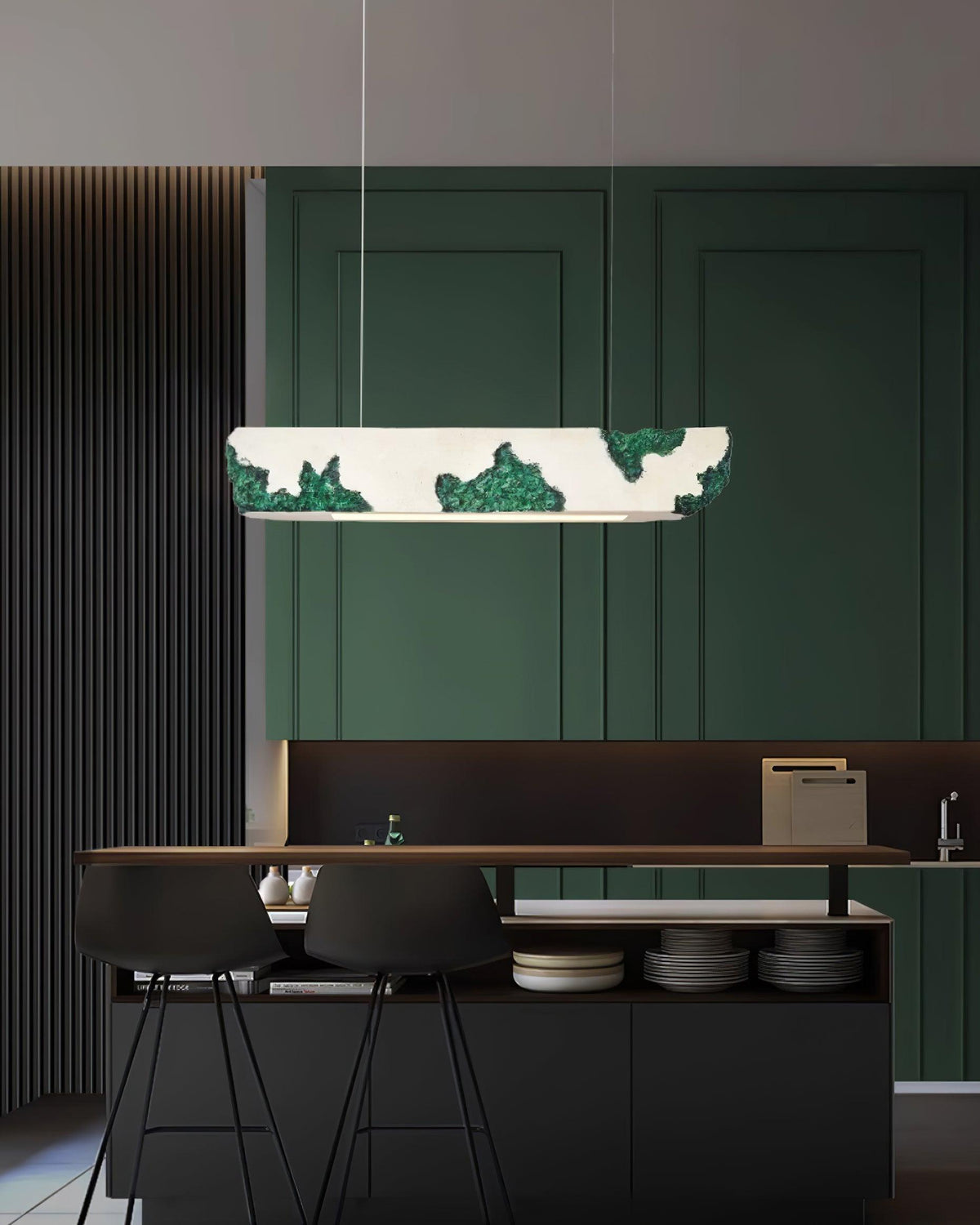 Lunar Gleam Suspension Texturée Minimaliste Céleste