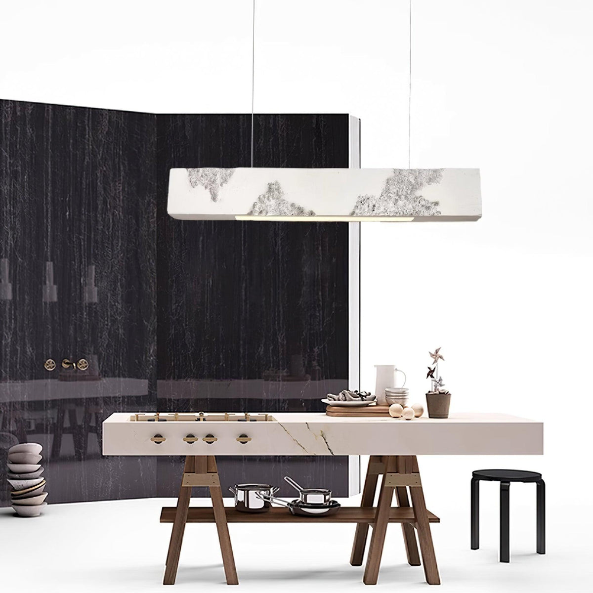 Lunar Gleam Suspension Texturée Minimaliste Céleste
