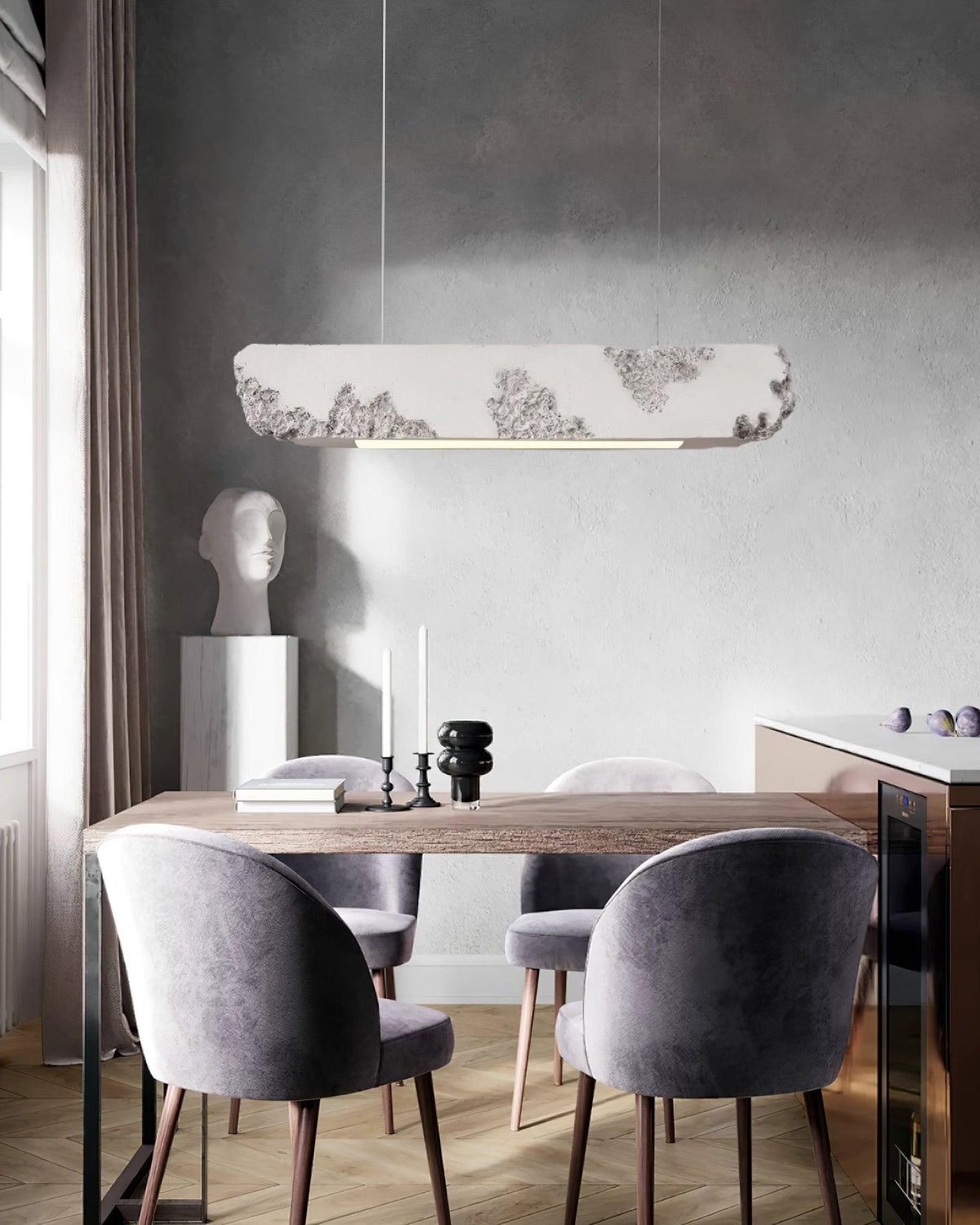 Lunar Gleam Suspension Texturée Minimaliste Céleste